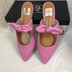 DV By Dolce Vita Women's Christian Bow Knot Mule Slide Flats in Pink, Size 8